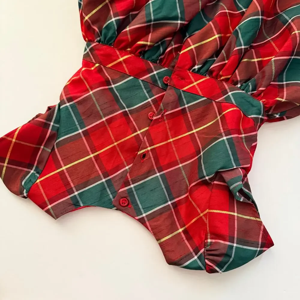 Gymboree Girls Red Plaid Holiday Dress - Excellent!